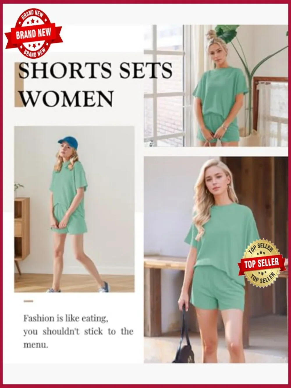 Women 2 Piece Shorts Set Ribbed Loose Lounge Matching Sets